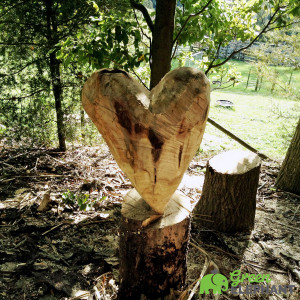 Carved wooden Valentines heart