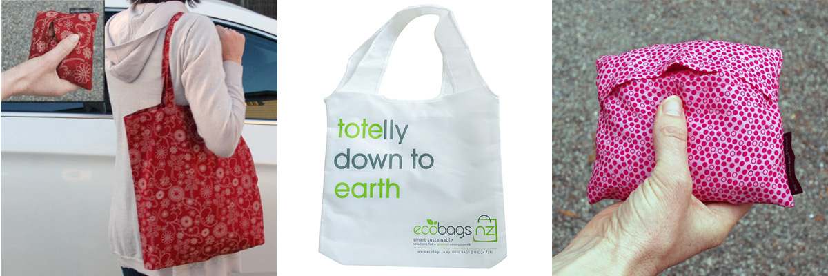 Tote bags from EcobagsNZ and Pouch Products