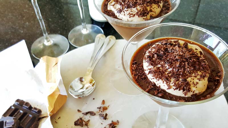 Indulgent Chocolate, Coconut and Porter Pudding in Martini Glass