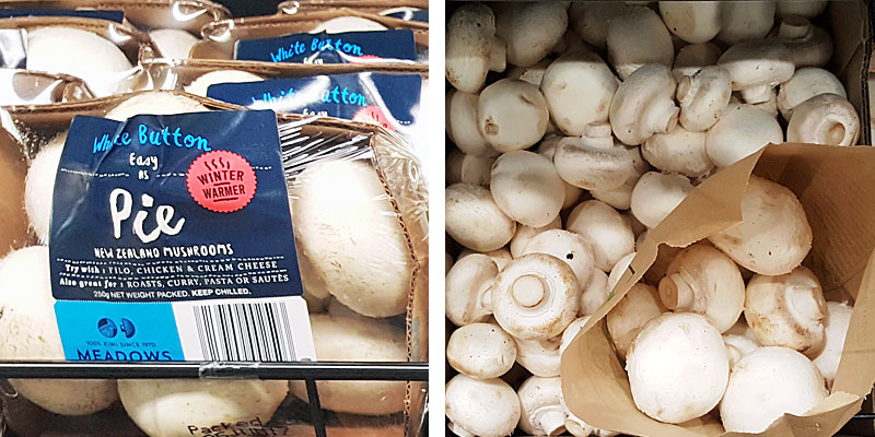 Mushrooms pre-packed or loos