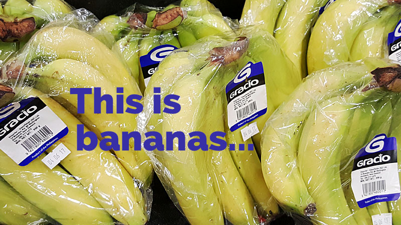 This is Bananas - Plastic Wrapping for Bananas...