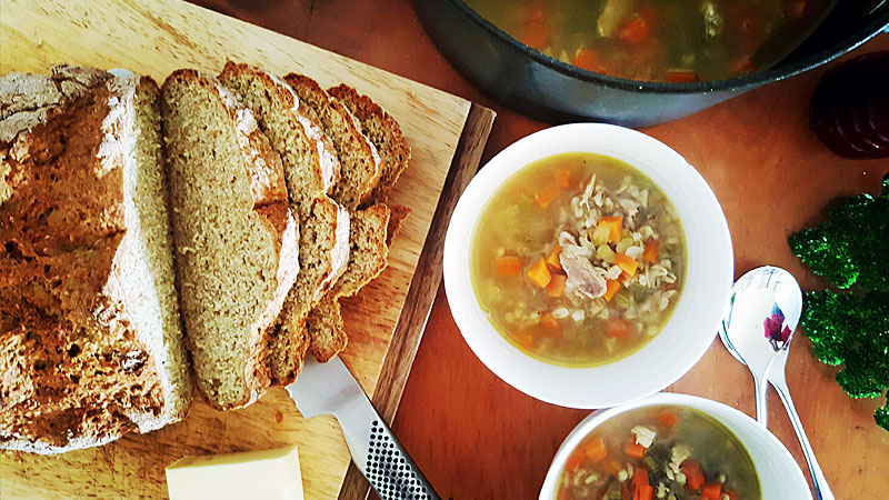 Hearty Homemade Chicken Soup & Soda Bread