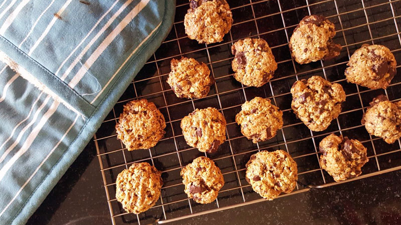 Cookie Mix in a jar Gift Baked on Wire Rack