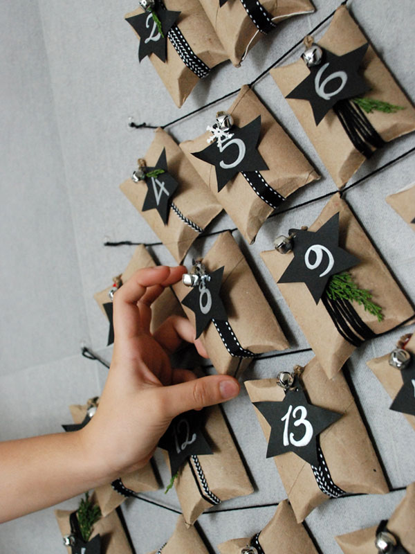 DIY Advent Calendar Ideas - Toilet Roll Advent Tree Wall Hanging by Casa Haus