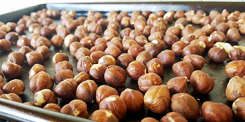 Hazelnuts on Baking Tray