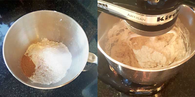 Ciabatta Bread Ingredients and Mixing