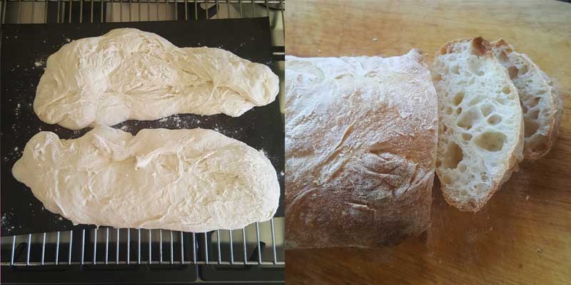 Finished Homemade Ciabatta Loaves