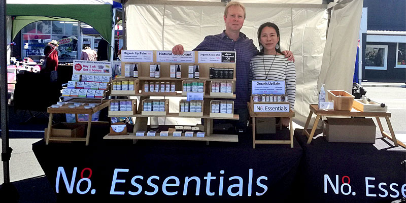 Ben and Jewel from No.8 at their market stall