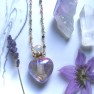 Amethyst Aura Quartz Heart Perfume Necklace Image