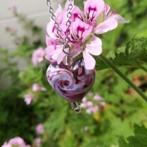 Purple Swirl Lampwork Heart Necklace