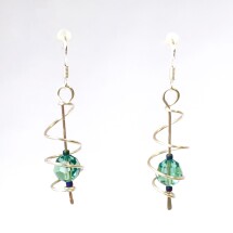 Open Spiral Caged Eco Earrings