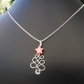 Christmas Tree Eco Necklace with Red Star Image