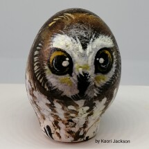 Hand painted stone owl