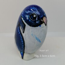 Hand painted stone penguin