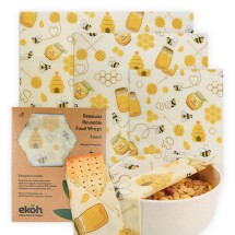 BeesWax Wraps Organic  Reusable Food Wraps Honey Bee
