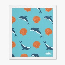 Eco Dish Cloth - Compostable Sponge Cloth Blue Dolphin Image